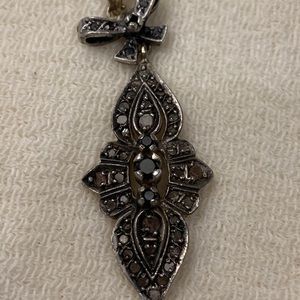 Hanging silver antique earring and pendant set
